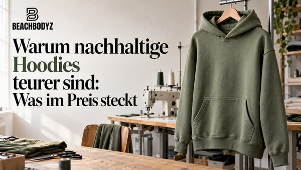 Salbeigrüner Hoodie in einer Schneiderei