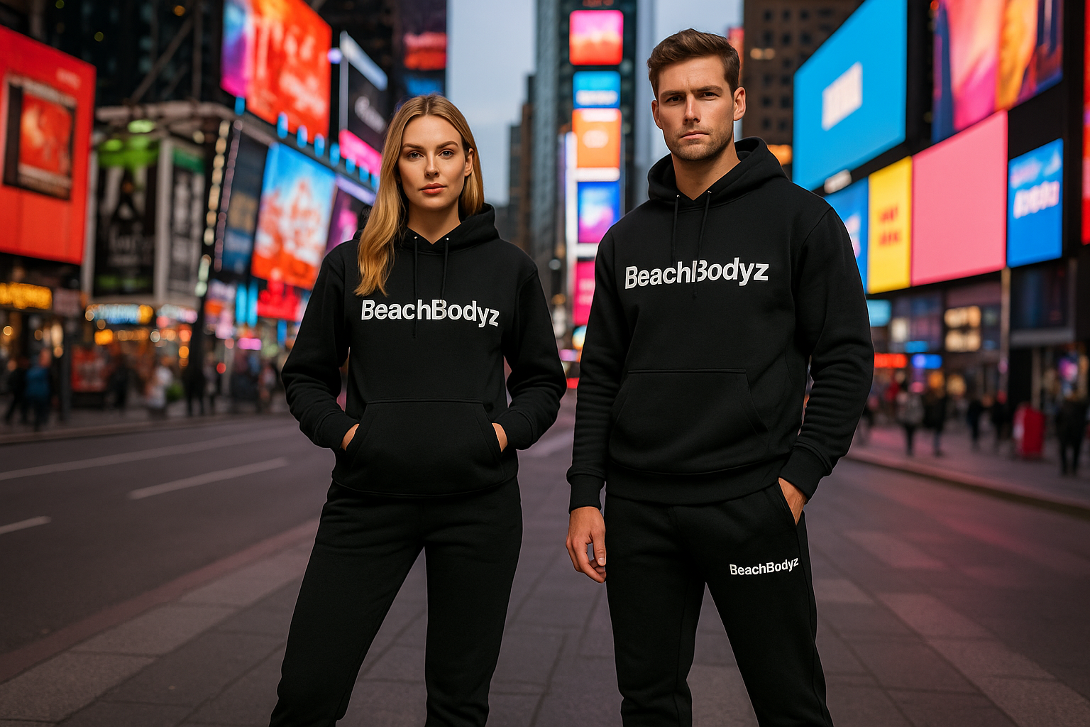 make the couple look like a German couple and let them take a professional brand photo shooting position