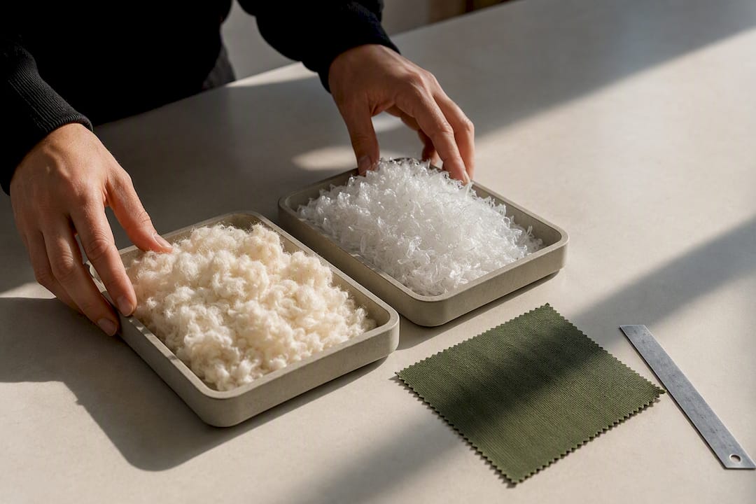 Bio-Baumwolle und recyceltes Polyester