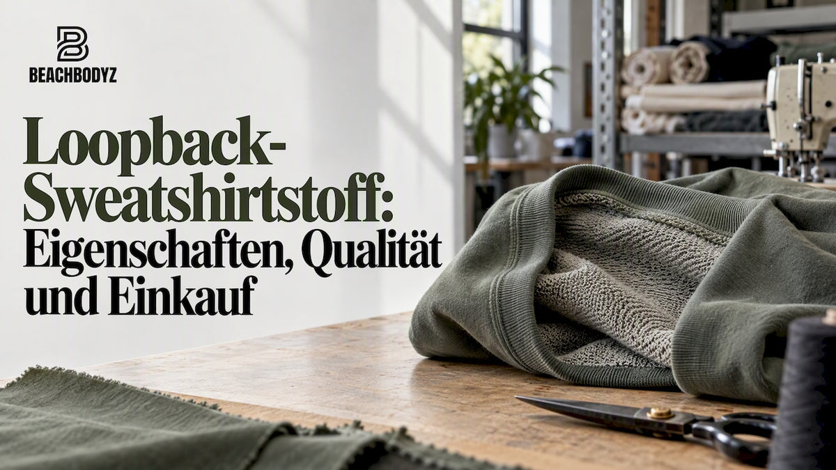 Das gewendete Sweatshirt zeigt die Loopback-Schlaufenstruktur
