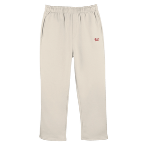 BeachBodyz® beige cotton-blend joggers with elastic waistband and subtle logo embroidery. Comfortable and stylish for sport or streetwear.