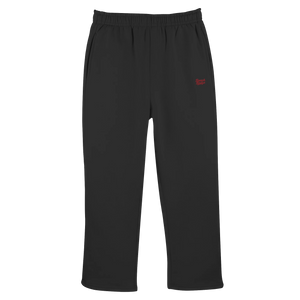 BeachBodyz® black cotton-polyester blend jogging pants with red embroidered logo and elastic waistband.