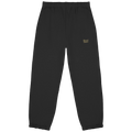 BeachBodyz® black fluffy cotton-blend jogging bottoms with elasticated waistband and embroidered logo.