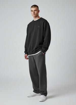 BeachBodyz® black oversized sweatshirt made from organic cotton with a small embroidered logo on the chest.