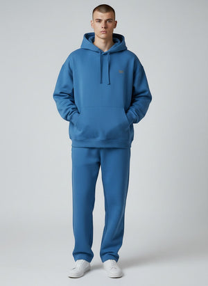 BeachBodyz® blue oversized hoodie made from 400gsm organic cotton with embroidered logo on chest.