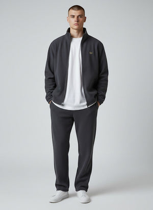 BeachBodyz® dark grey fleece jacket for men and women with zip and embroidered logo.