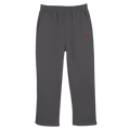 BeachBodyz® dark grey cotton-blend jogging pants with red logo embroidery and elastic waistband.