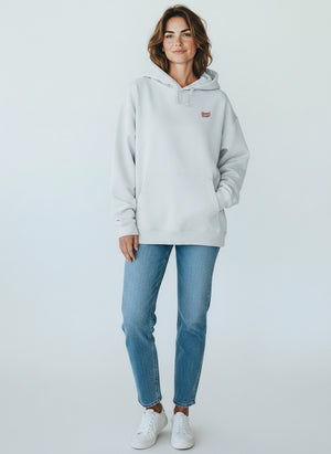 BeachBodyz® light blue oversized hoodie made from 400gsm organic cotton with embroidered logo on chest.
