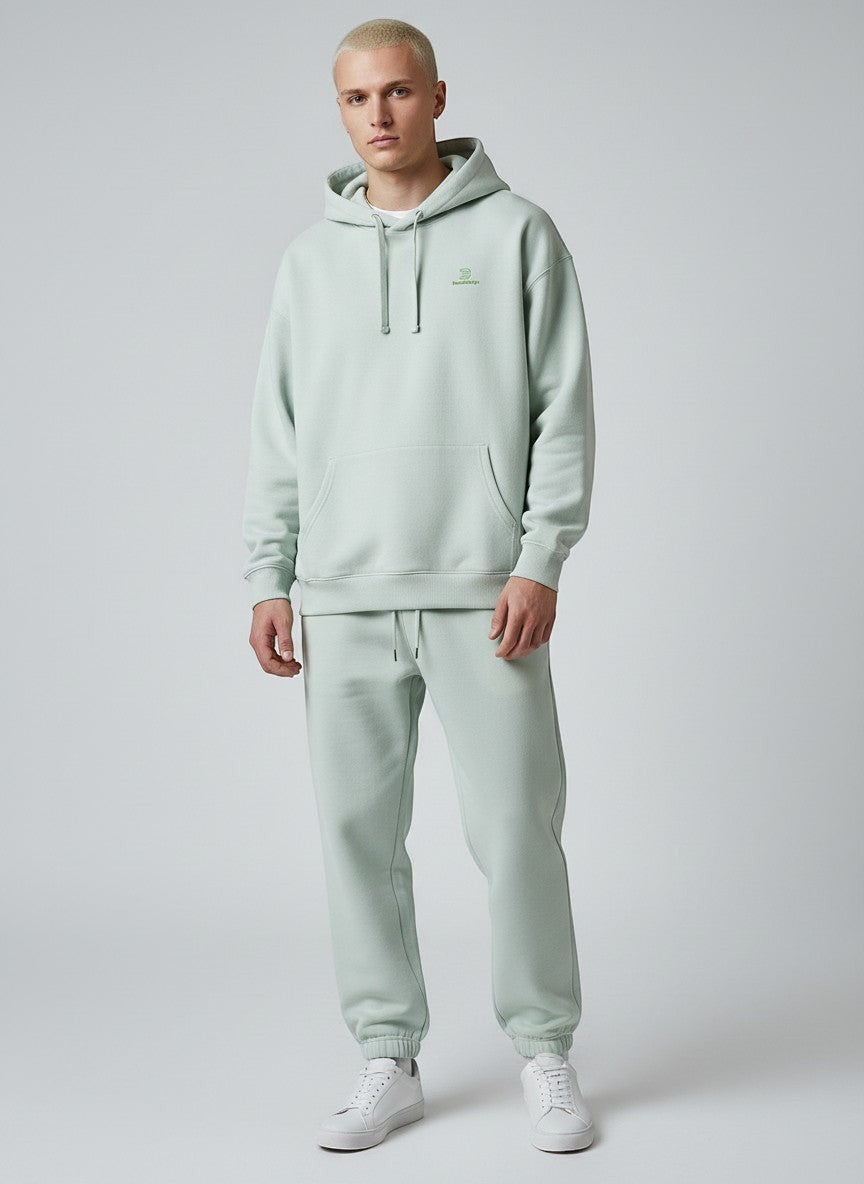 BeachBodyz® light blue oversized hoodie made from 400gsm organic cotton with embroidered logo on chest.