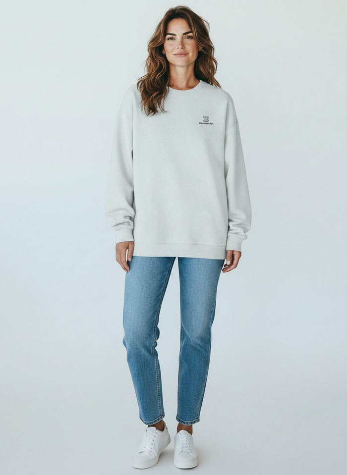 BeachBodyz® light blue oversized sweatshirt made from organic cotton with embroidered logo on chest.