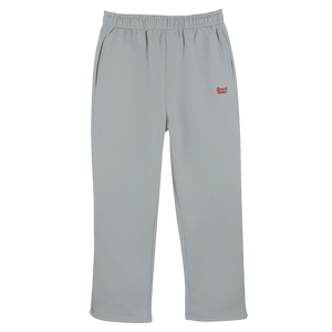 BeachBodyz® light grey cotton-polyester blend jogging pants with embroidered logo and elastic waistband.