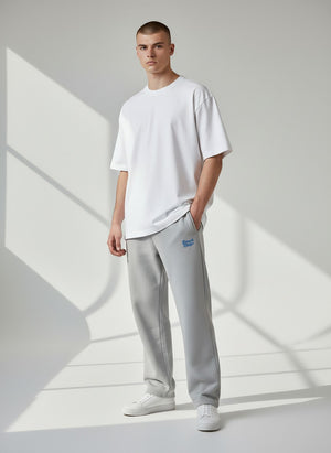 BeachBodyz® light grey premium cotton blend jogging pants with elastic waistband and subtle logo.