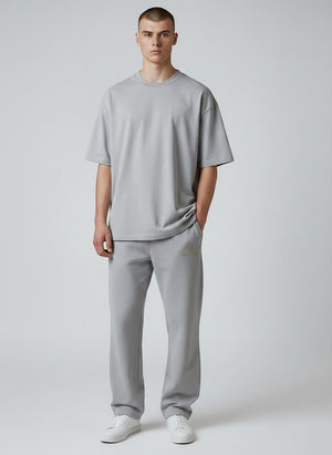 BeachBodyz® light grey cotton-blend jogging pants with elastic waistband and subtle logo.