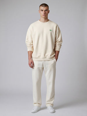 BeachBodyz® Natural Raw oversized sweatshirt made from organic cotton with embroidered logo.