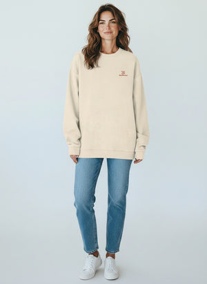 BeachBodyz® Natural Raw oversized sweatshirt made from organic cotton with embroidered logo.