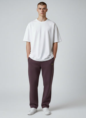 BeachBodyz® plum purple cotton-polyester blend jogginghose with elastic waistband and side pockets.