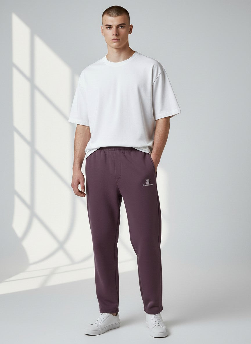 BeachBodyz® plum purple premium cotton blend jogginghose with elastic waistband and side pockets.