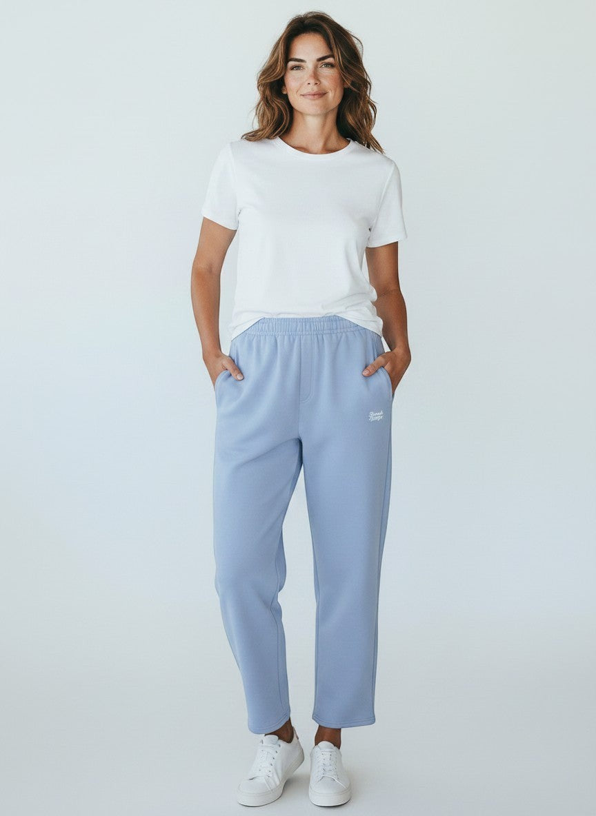 BeachBodyz® Powder Blue cotton blend jogginghose with subtle logo embroidery and elastic waistband.
