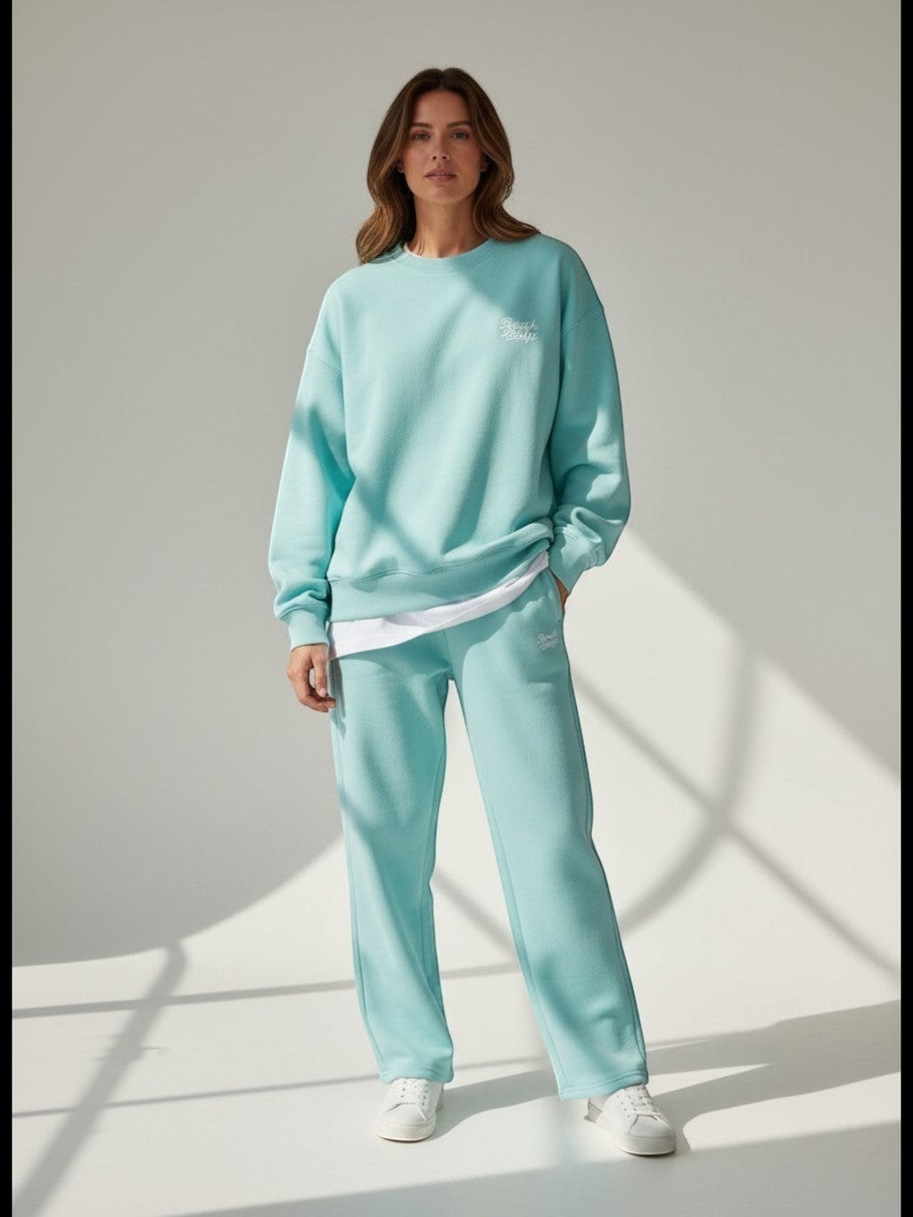 BeachBodyz® Powder Blue premium cotton blend jogginghose with elastic waistband and subtle logo embroidery.