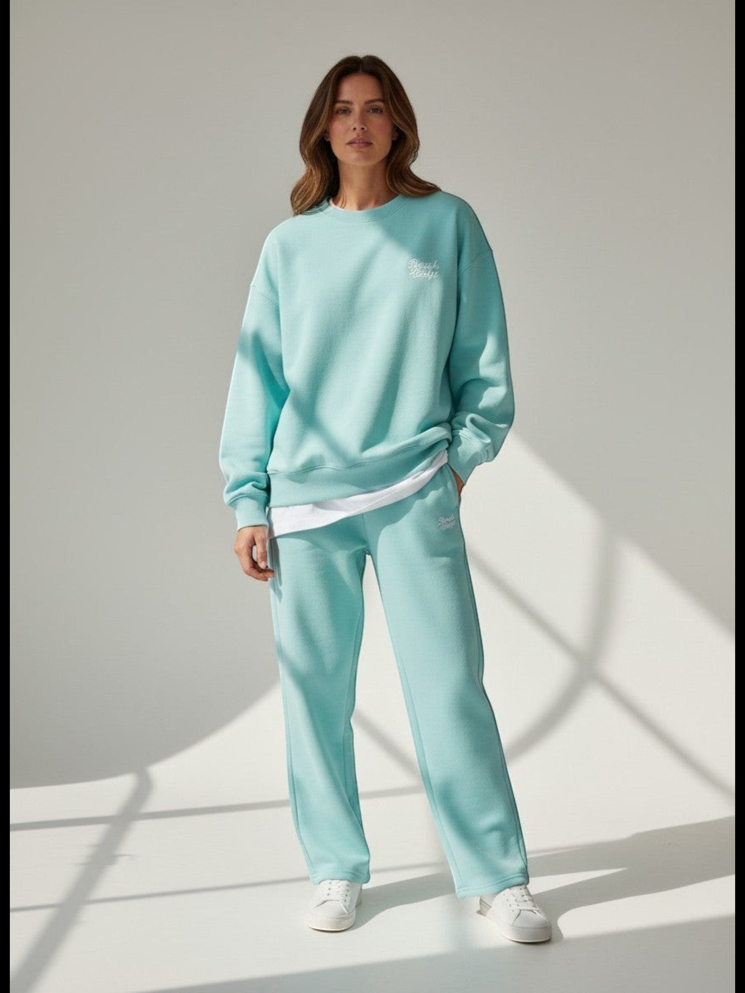 BeachBodyz® Powder Blue premium cotton blend jogginghose with elastic waistband and subtle logo embroidery.