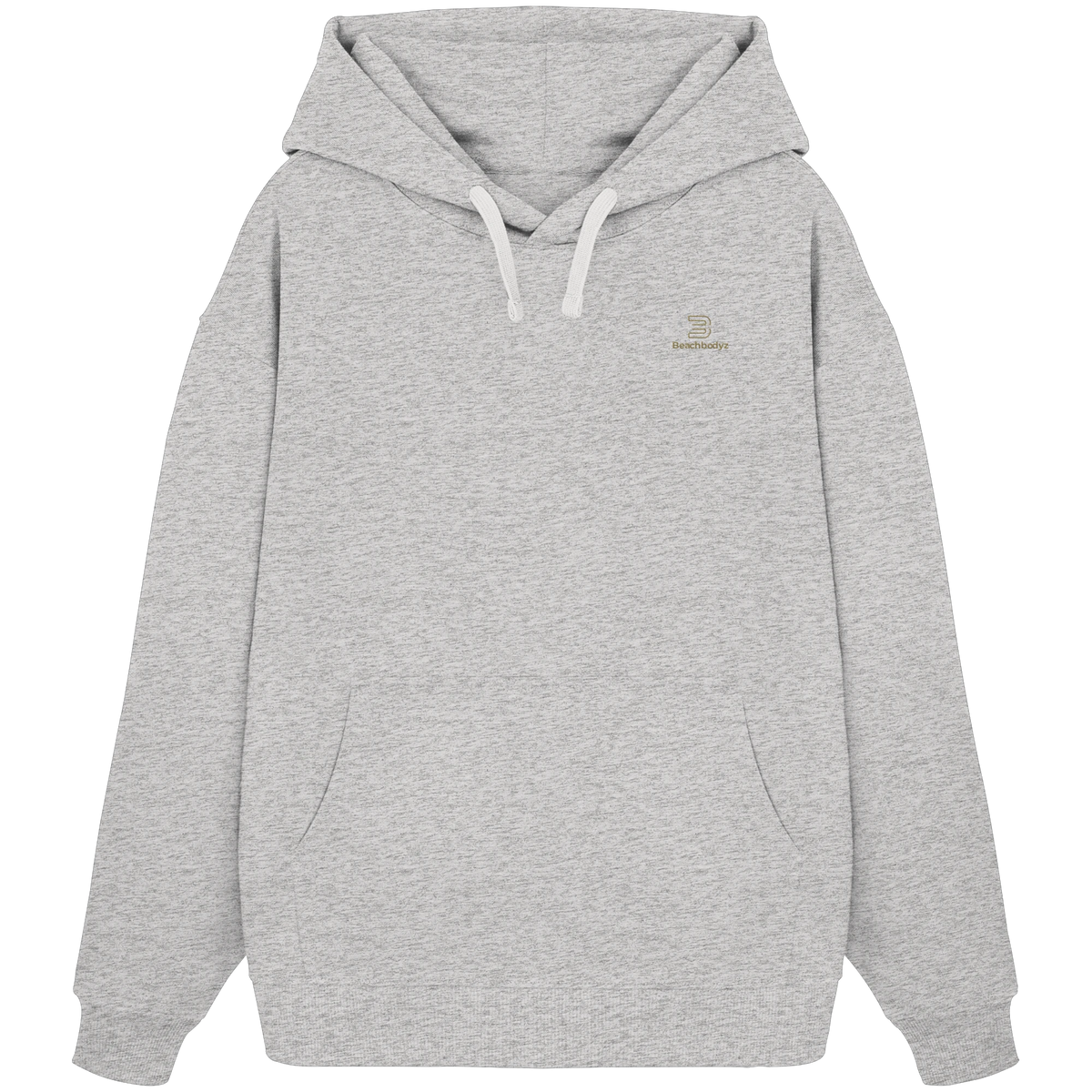 Silence - Oversize Hoodie (Stick) | BeachBodyz® - Cool Heather Grey Front